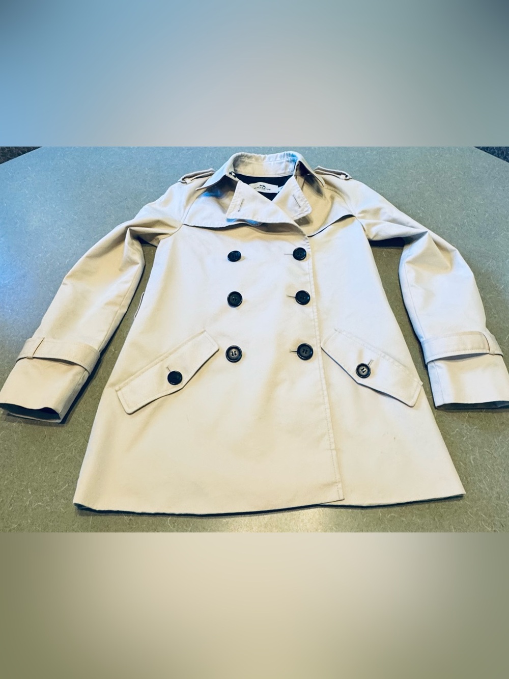 Coach New York Beige Double Breasted Trench Coat XXS Fits 4-6